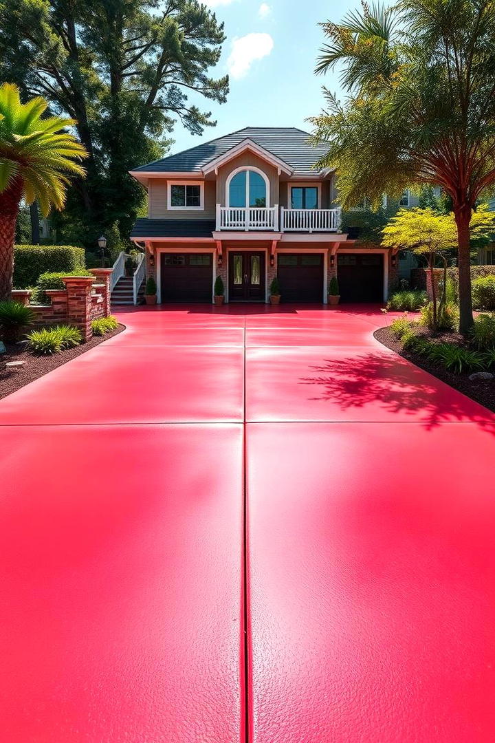 Colored Concrete Driveway - 30 Concrete Driveway Ideas