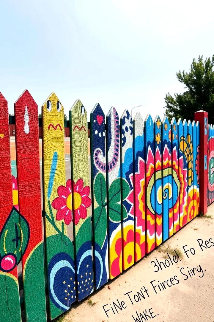 Colorful Painted Fence - 30 Decorative Fence Ideas