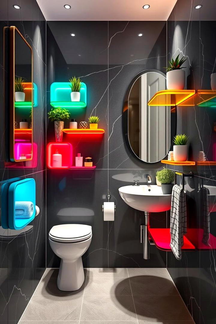 Colorful Resin Shelves - 30 Small Bathroom Shelving Ideas