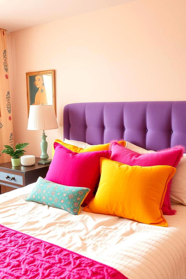 Colorful Throw Pillows - 30 90s Bedroom Decor Ideas