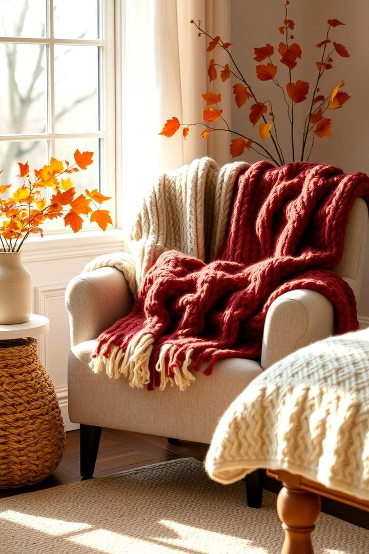 Comfy Knit Throws - 30 Fall Bedroom Decor Ideas