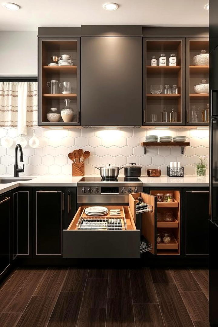 Compact Chic Storage - 30 Art Deco Kitchen Ideas