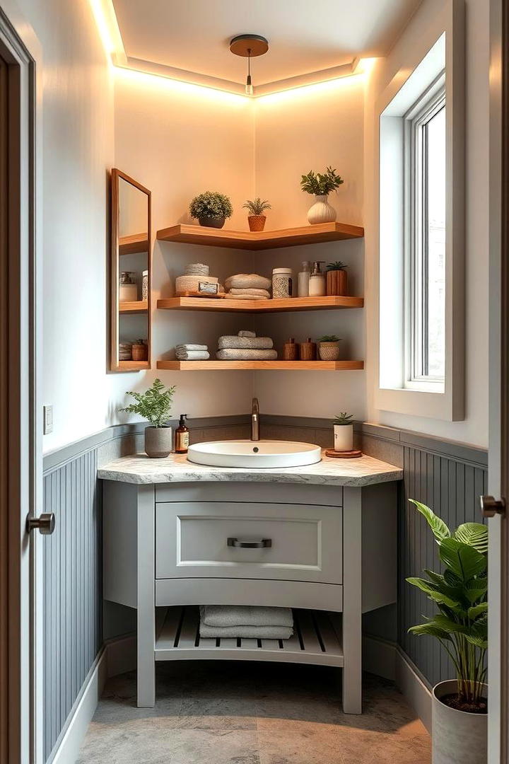 Compact Corner Vanity Fit - 30 Small Bathroom Vanity Ideas