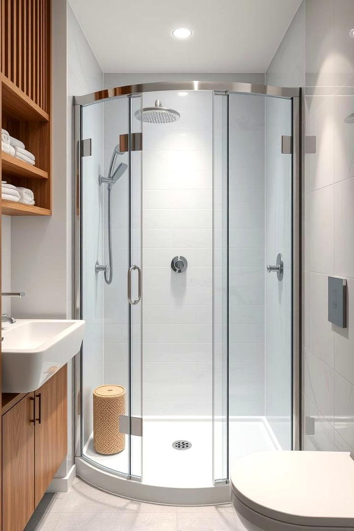 Compact Efficiency Shower Design - 30 Corner Shower Ideas