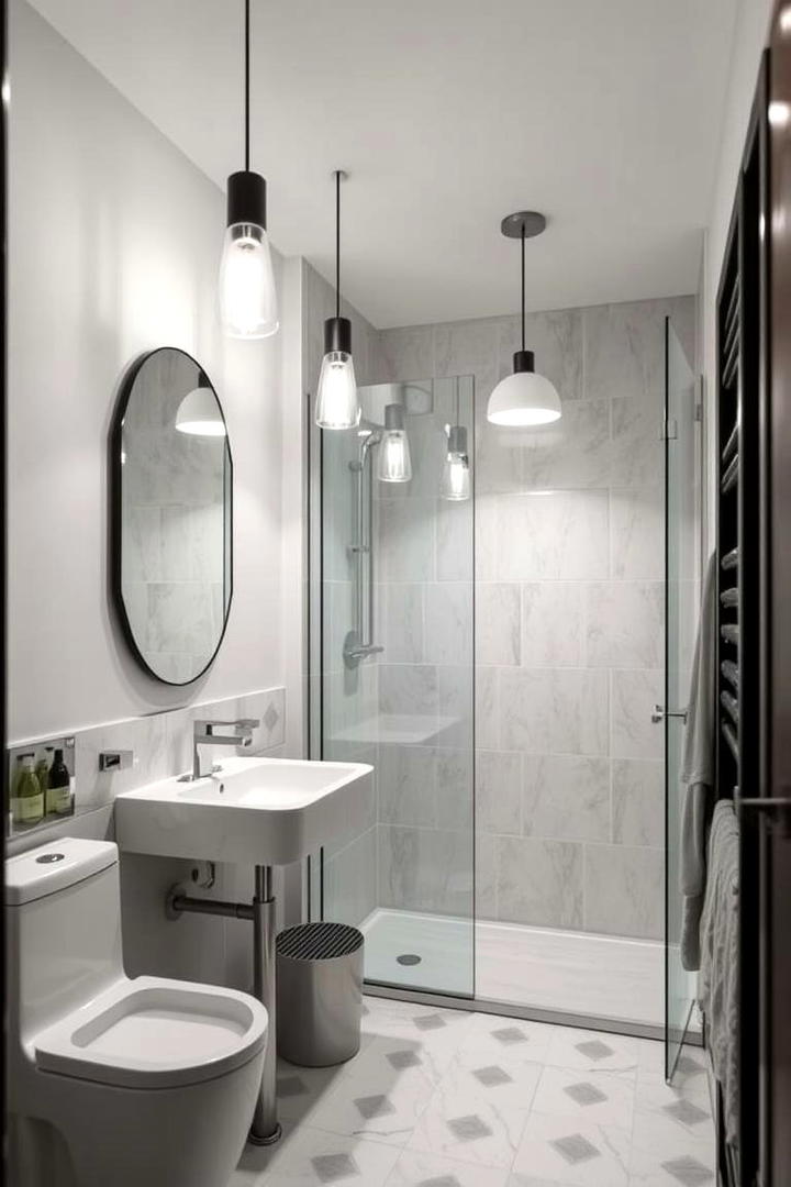 Compact Fixtures - 30 Bathroom Pendant Lighting Ideas