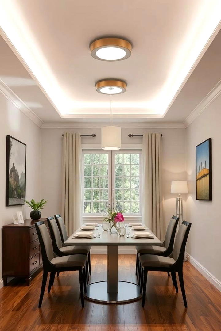 Compact Flush Mount Fixtures - 30 Small Dining Room Lighting Ideas