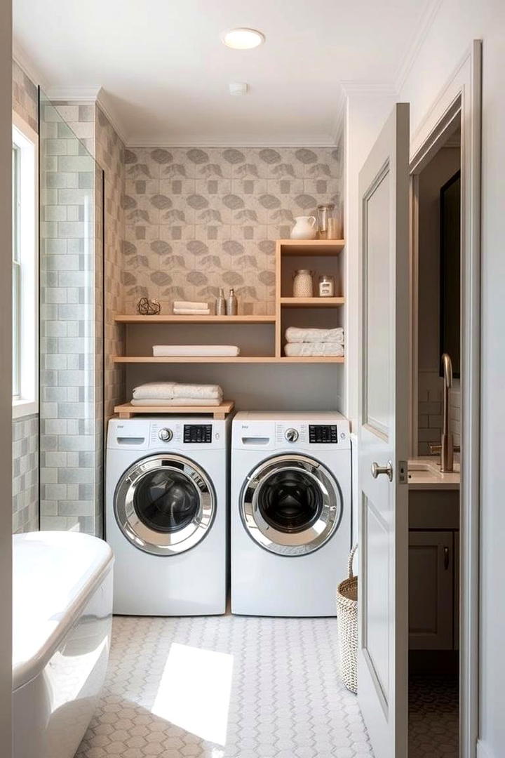 Compact Laundry Solutions - 30 Small Master Bathroom Ideas