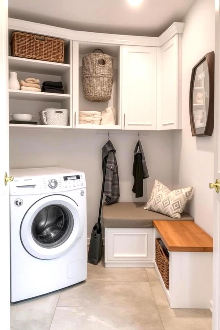 Compact Laundry with Multi Use Furniture - 30 basement laundry room ideas