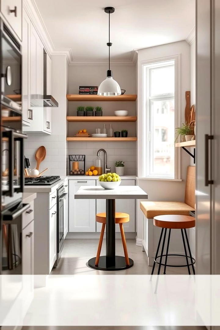 Compact Seating Options - 30 Galley Kitchen Ideas