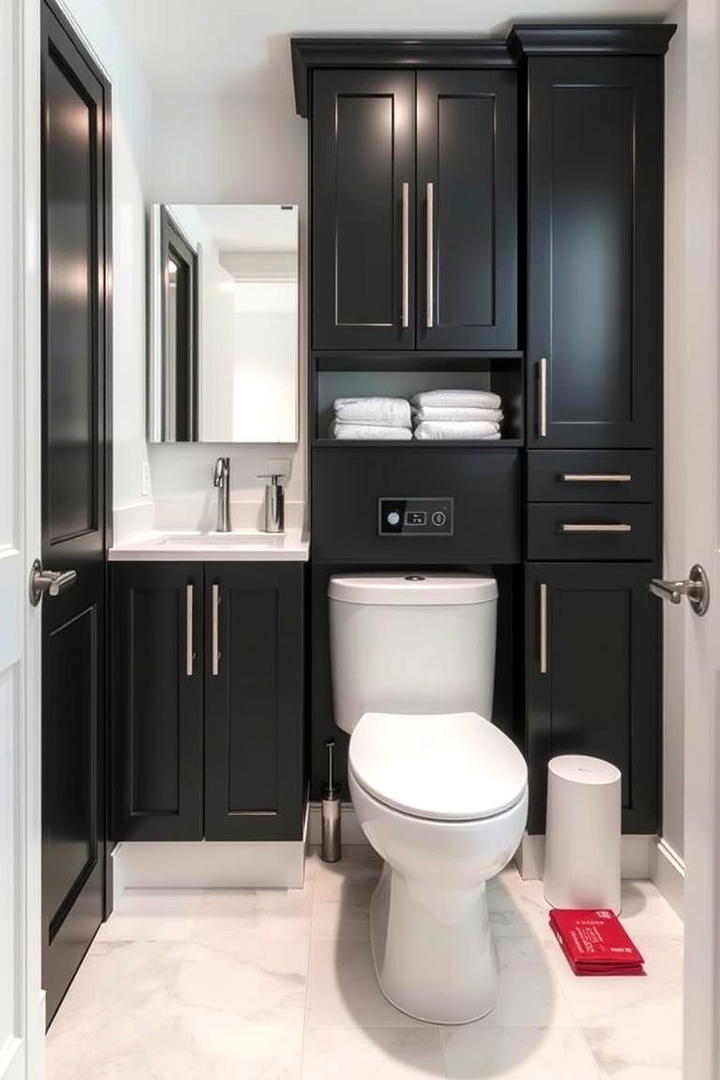 Compact Space Efficiency - 30 bathroom with black cabinets ideas