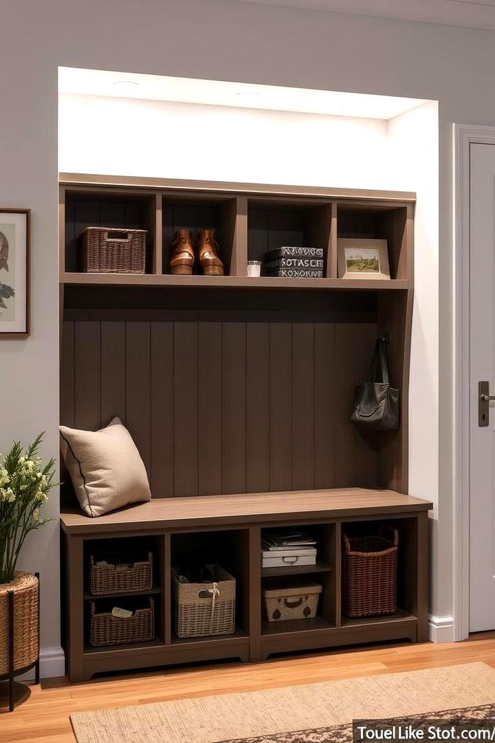 Compact Space Saving Bench - 30 Entryway Bench Ideas