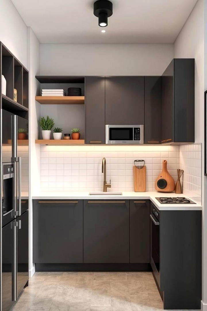 Compact Urban Grey Kitchen - 30 Kitchens With Grey Floors