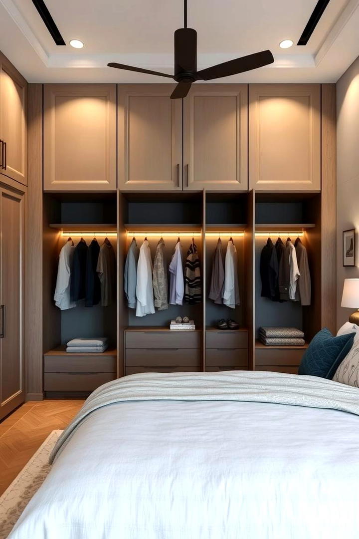 Concealed Clothing Alcove - 30 Built-in Wardrobe Ideas Around a Bed