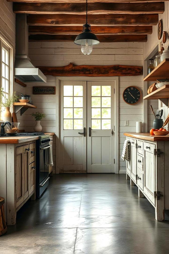 Concrete with Rustic Charm - 30 Concrete Floor Kitchen Ideas