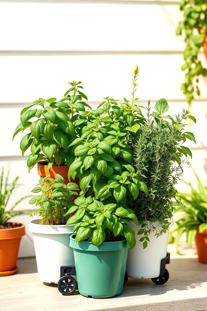 Container Herb Garden - 30 Patio Garden Ideas