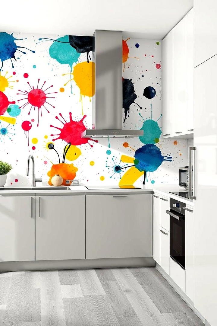 Contemporary Abstract Art - 30 Kitchen Wallpaper Ideas