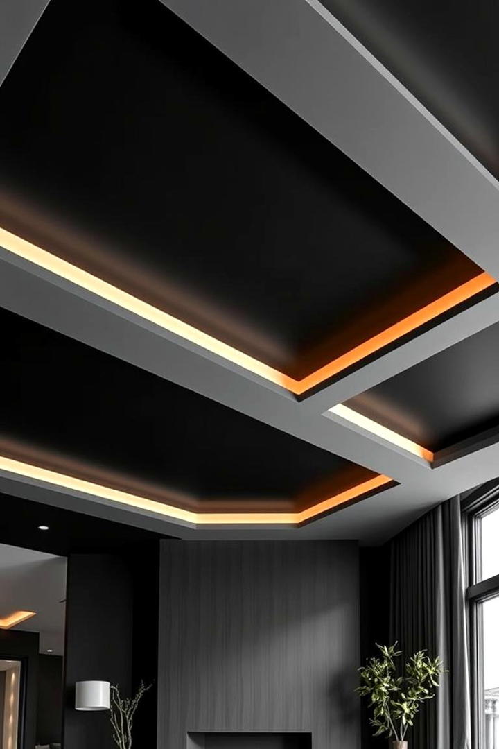 Contemporary Black Ceiling - 30 Ceiling Paint Ideas