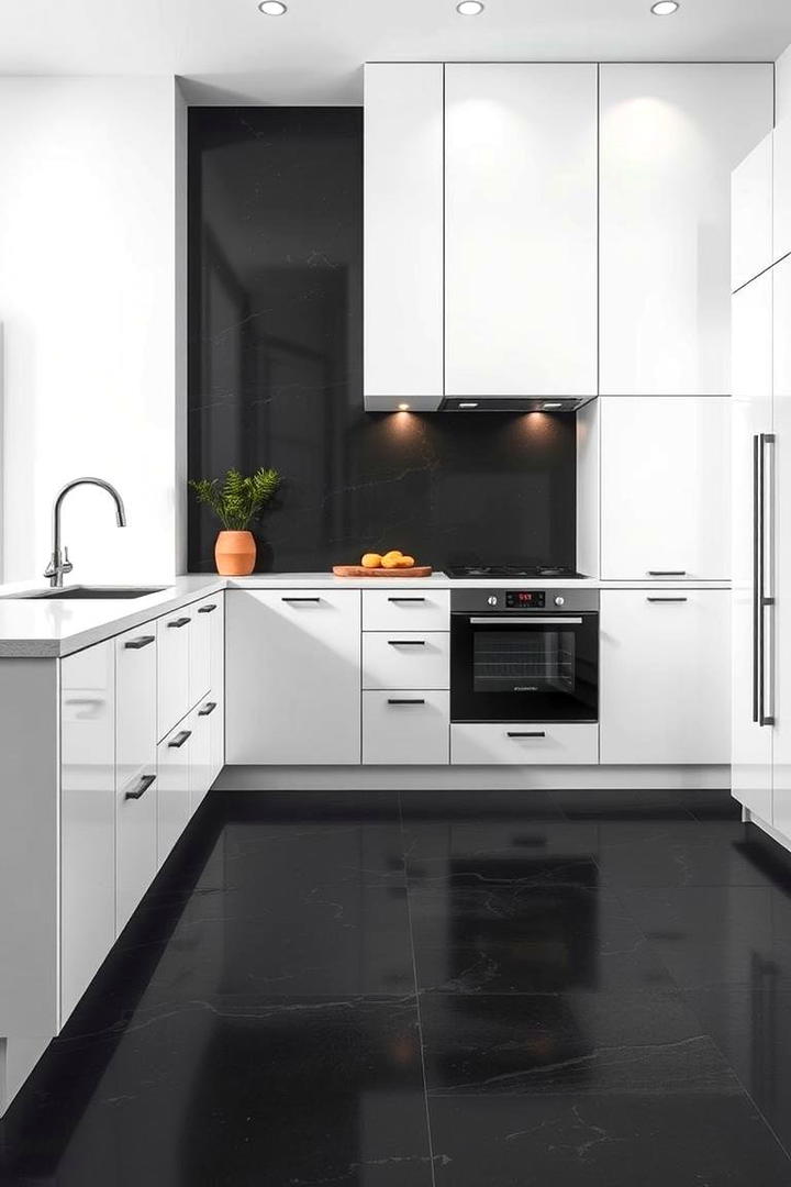 Contemporary Black Stone Vibe - 30 Black Floor Kitchen Ideas