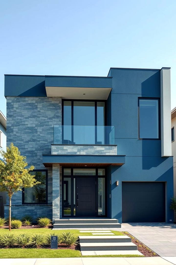 Contemporary Blue Fusion - 30 Blue Exterior House Colors