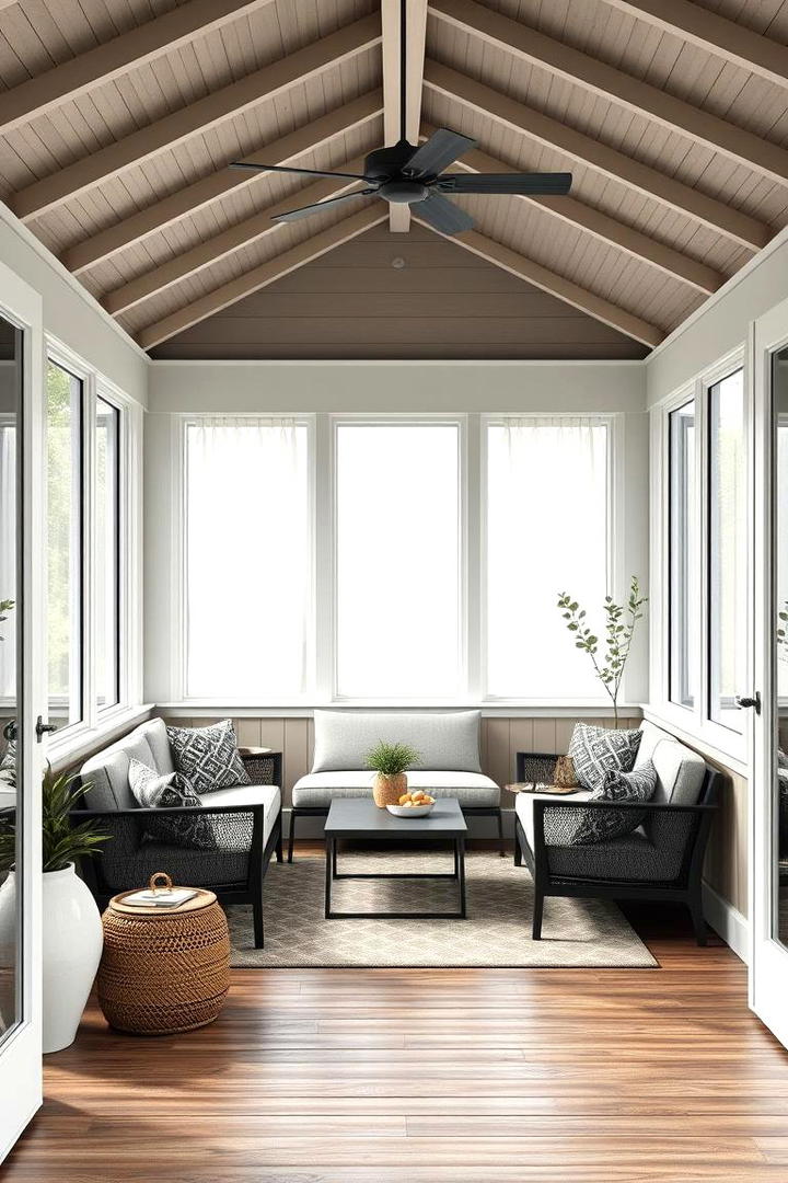 Contemporary Comfort Corner - 30 Enclosed Porch Ideas