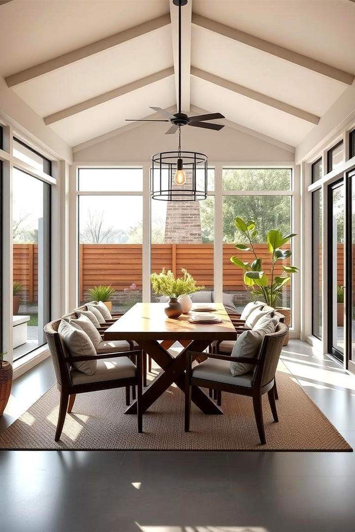 Contemporary Comfort Sunroom - 30 Sunroom Dining Room Ideas