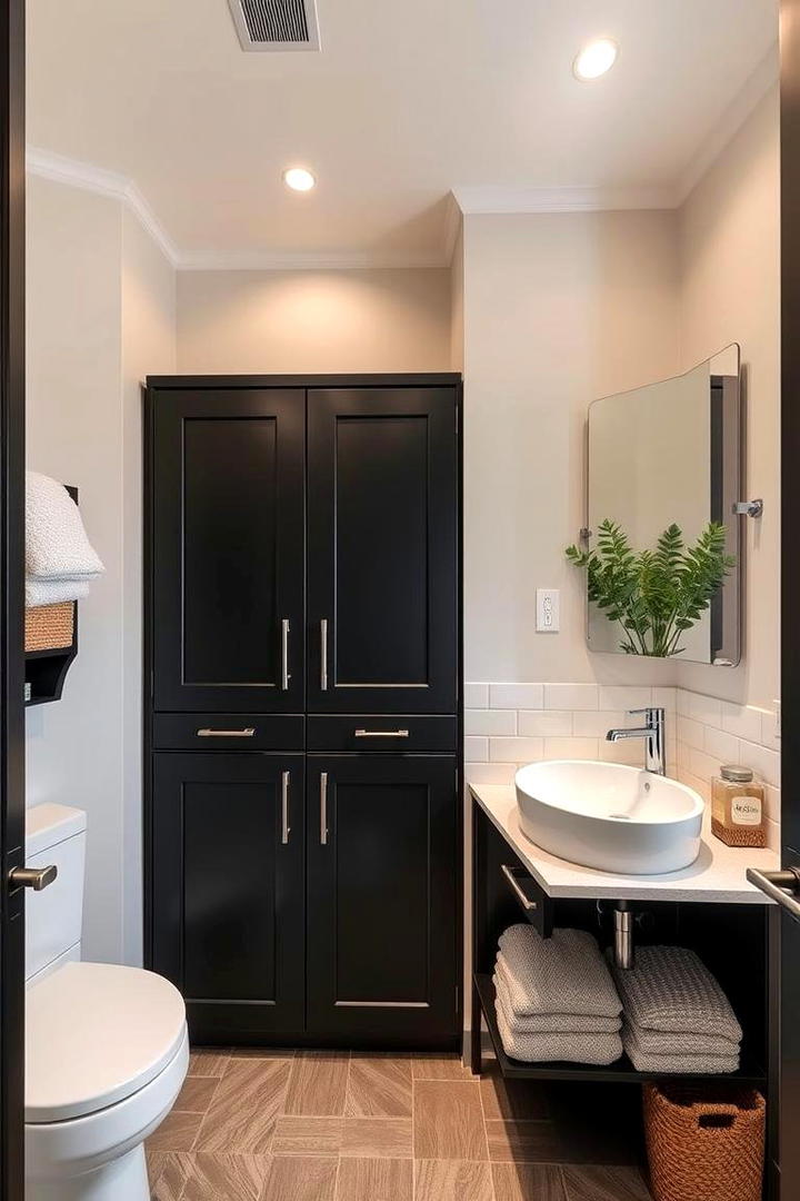 Contemporary Comfort - 30 bathroom with black cabinets ideas