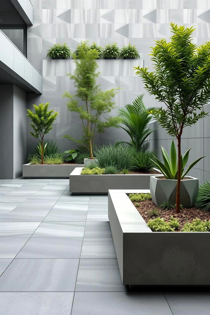 Contemporary Concrete Garden - 30 Patio Garden Ideas