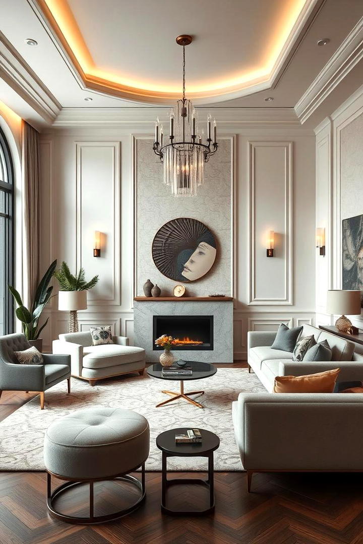 Contemporary Deco Twist - 30 Art Deco Living Room Ideas