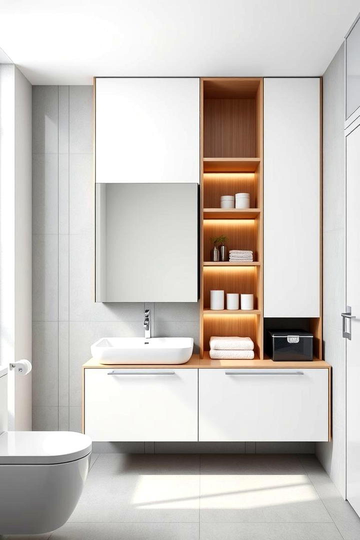 Contemporary Floating Storage Unit - 30 Bathroom Furniture Ideas