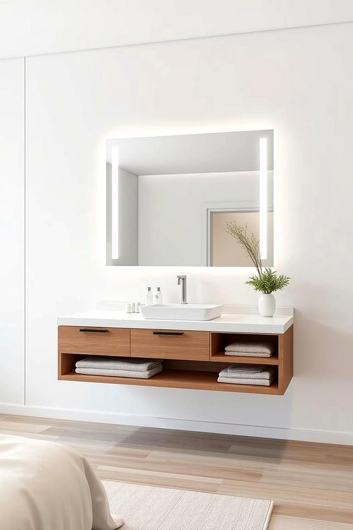 Contemporary Floating Vanity Concept - 30 Bedroom Vanity Ideas