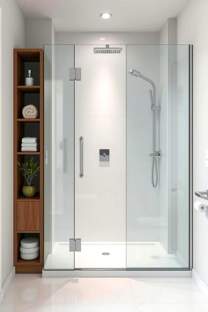 Contemporary Frameless Shower Nook - 30 Corner Shower Ideas