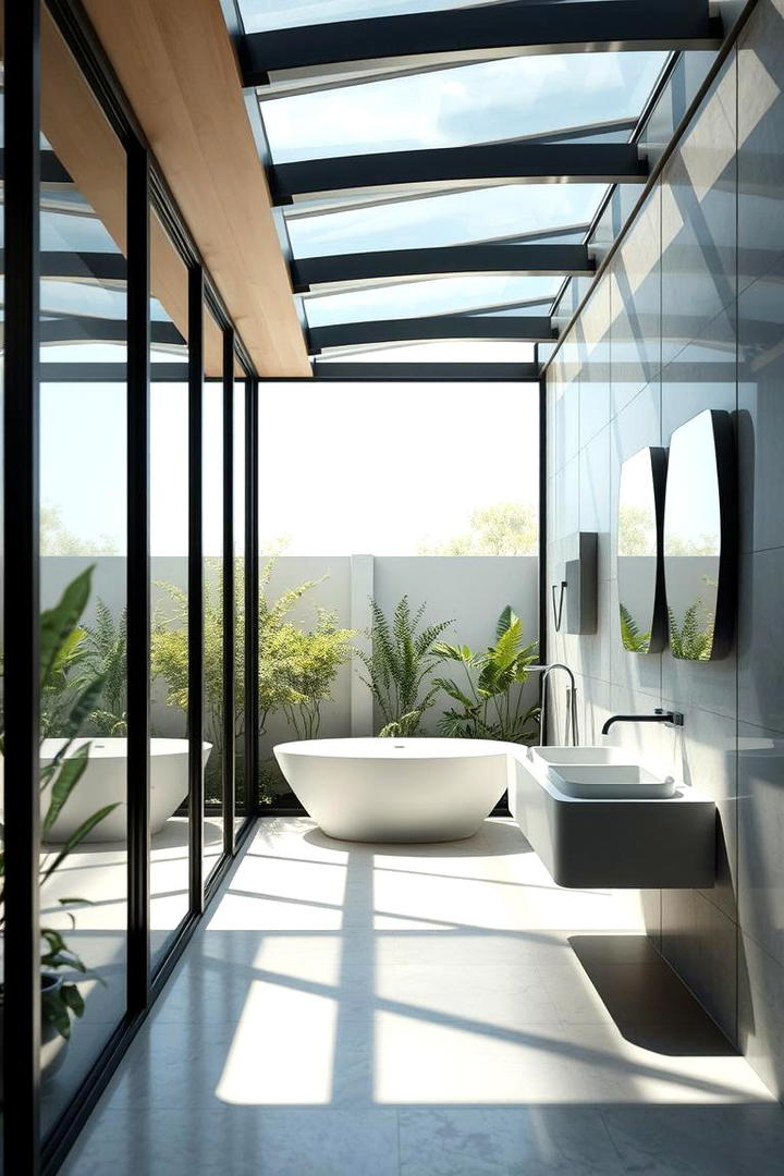 Contemporary Glass Retreat - 30 Outdoor Bathroom Ideas