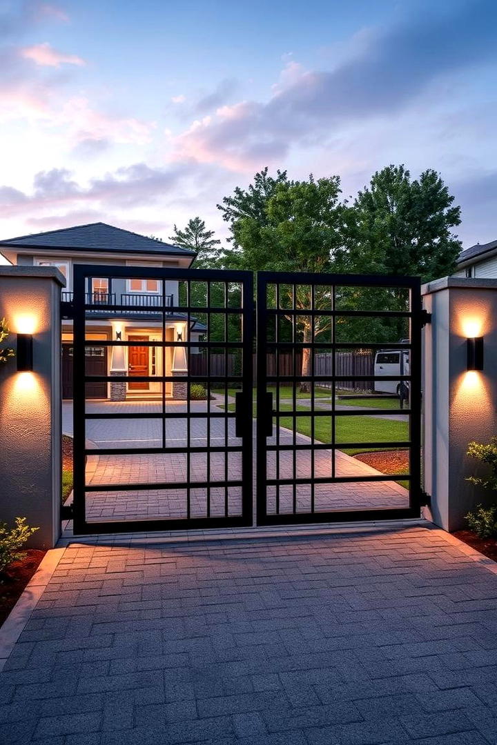 Contemporary Glass and Steel - 30 Driveway Gate Ideas