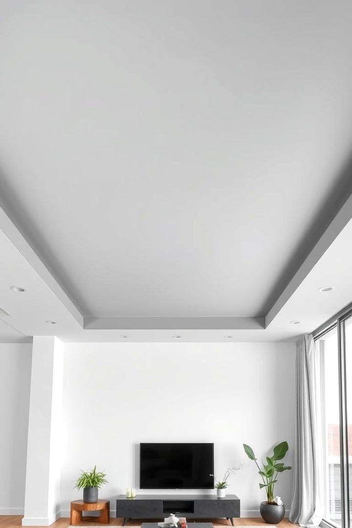 Contemporary Gray Ceiling - 30 Ceiling Paint Ideas