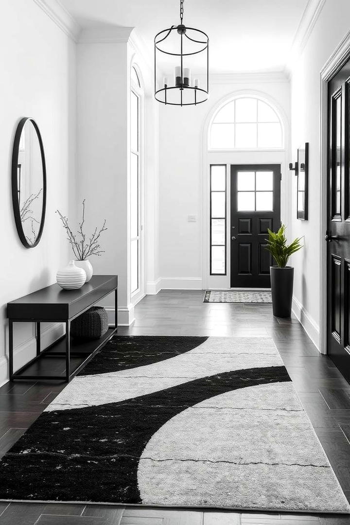 Contemporary Monochrome Style - 30 Entryway Rug Ideas