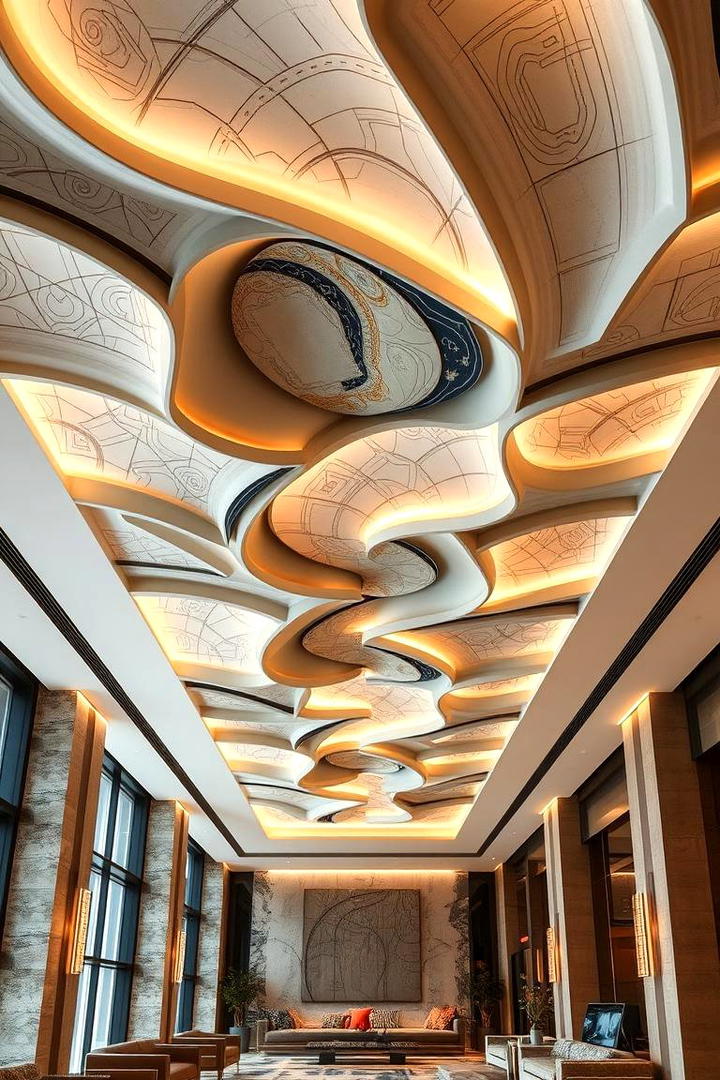 Contemporary Pop Inlays - 30 Pop Ceiling Design Ideas