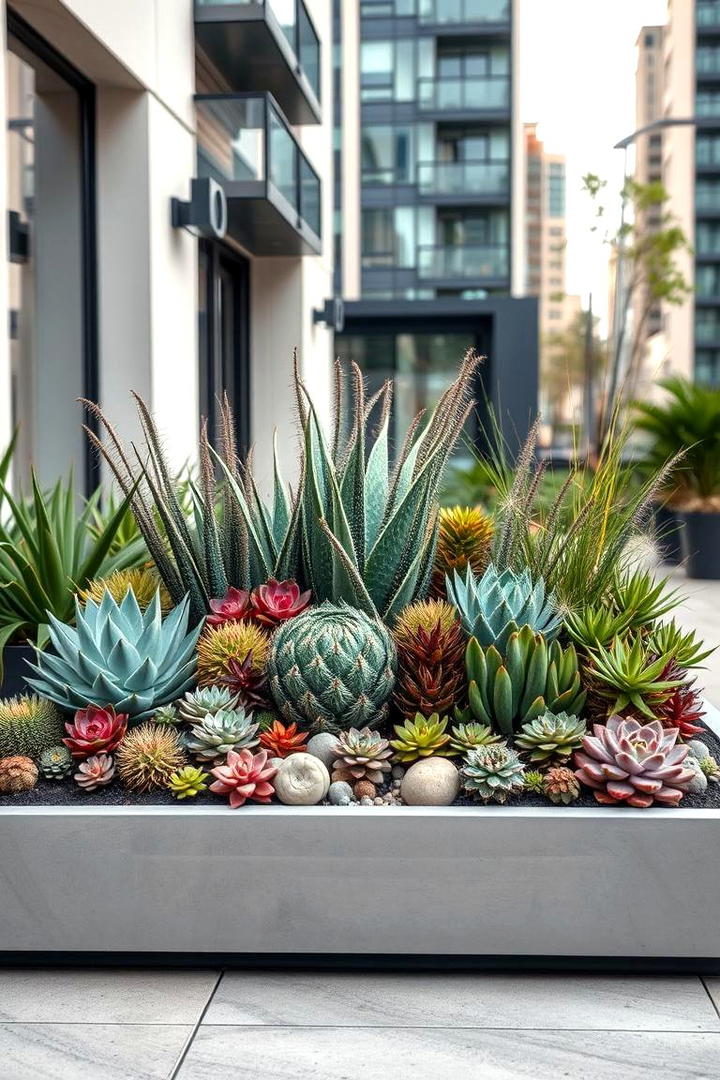 Contemporary Succulent Garden Box - 30 Outdoor Succulent Container Ideas