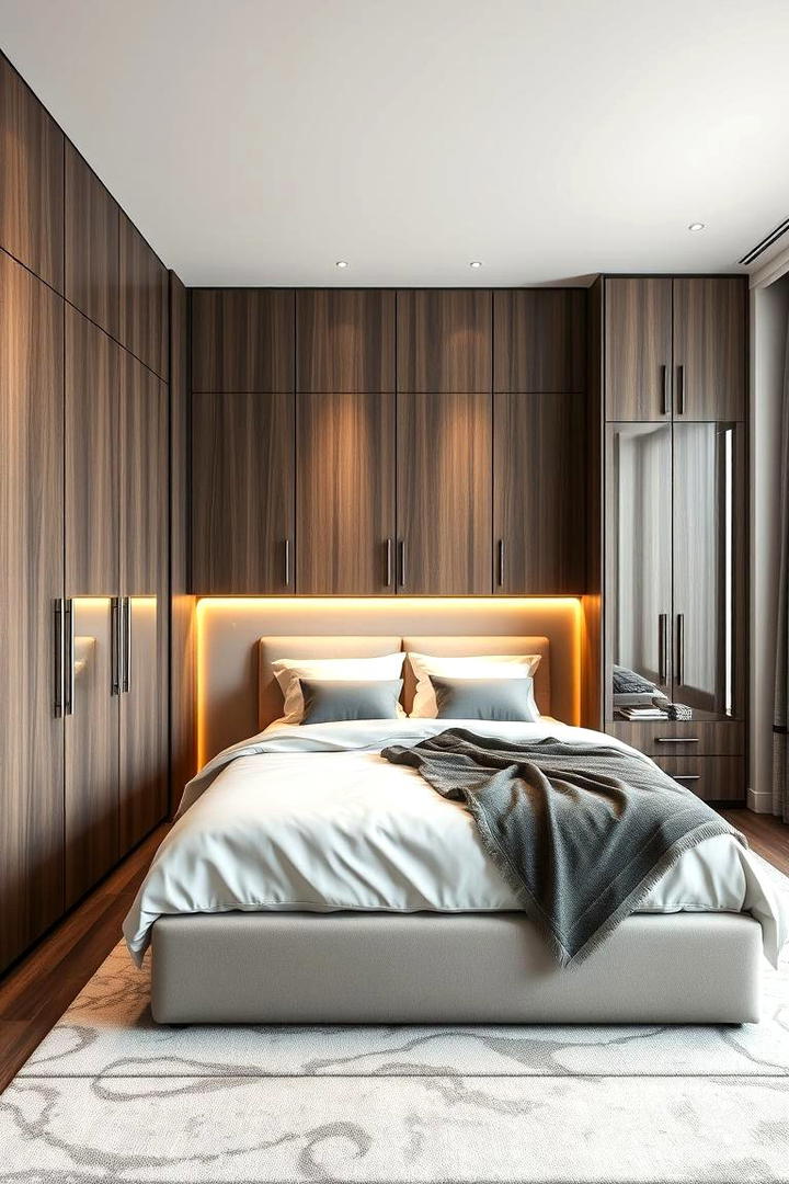 Contemporary Wardrobe Facade - 30 Built-in Wardrobe Ideas Around a Bed