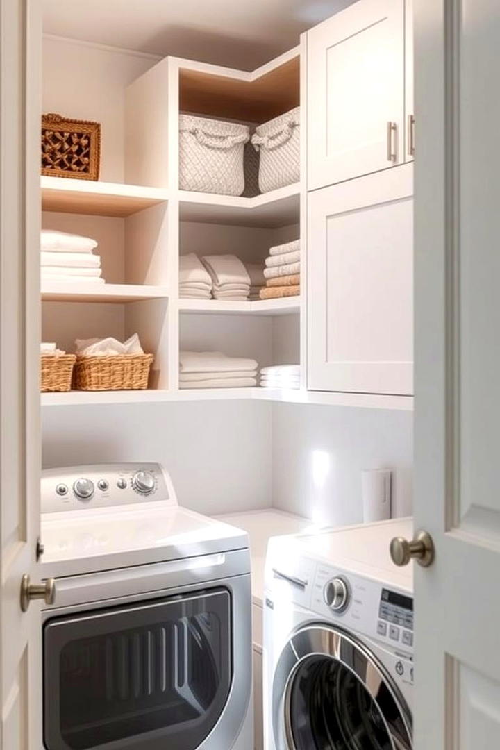 Corner Laundry Room Shelves - 30 Laundry Room Shelf Ideas