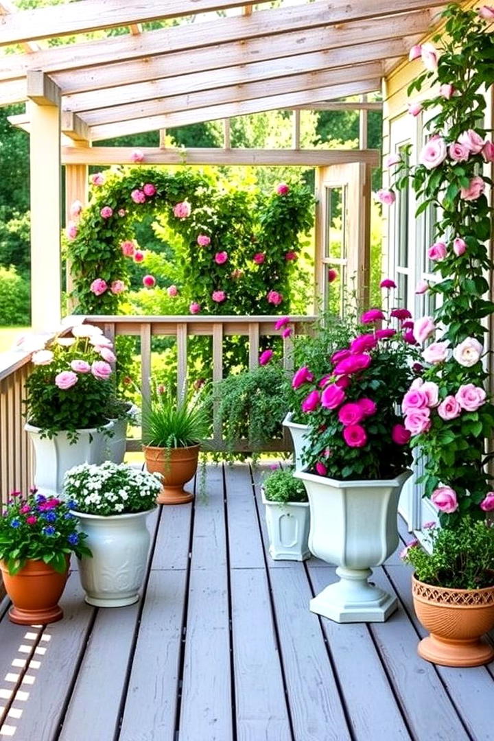 Cottage Garden Charm - 30 Deck Decorating Ideas With Plants