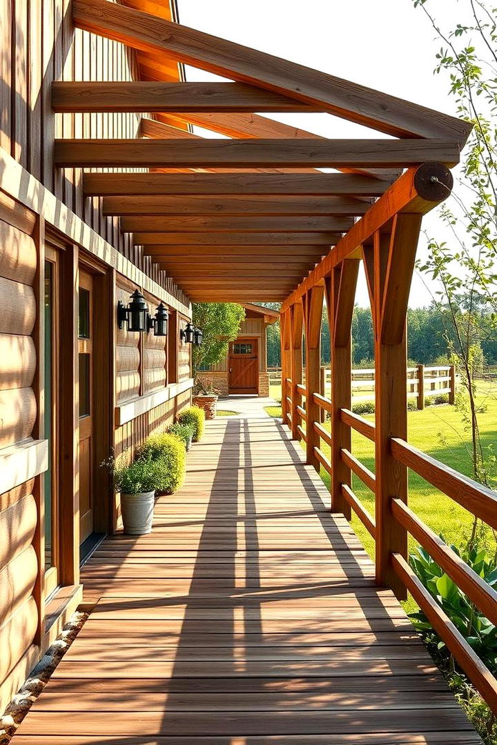 Country Charm Walkway - 30 Wooden Walkway Ideas