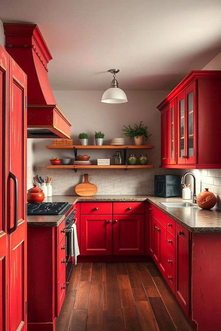 Country Red Kitchen Charm - 30 Red Kitchens