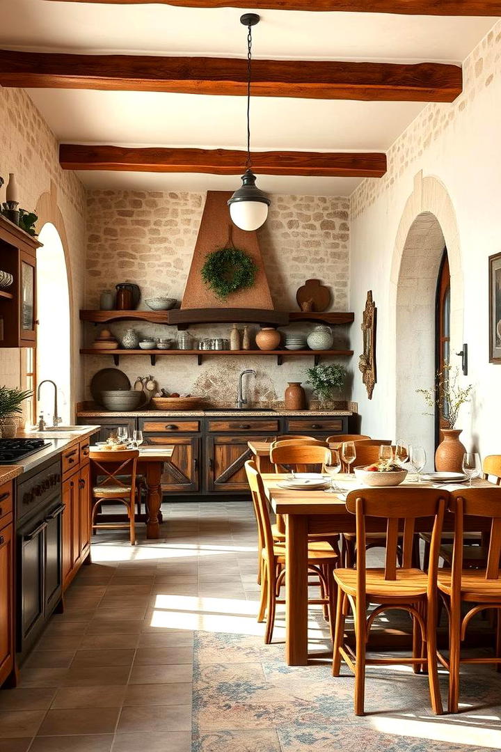 Country Style Dining Area - 30 Tuscan Kitchen Design Ideas