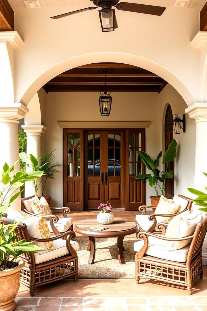 Courtyard Style Seating - 30 spanish style front porch ideas