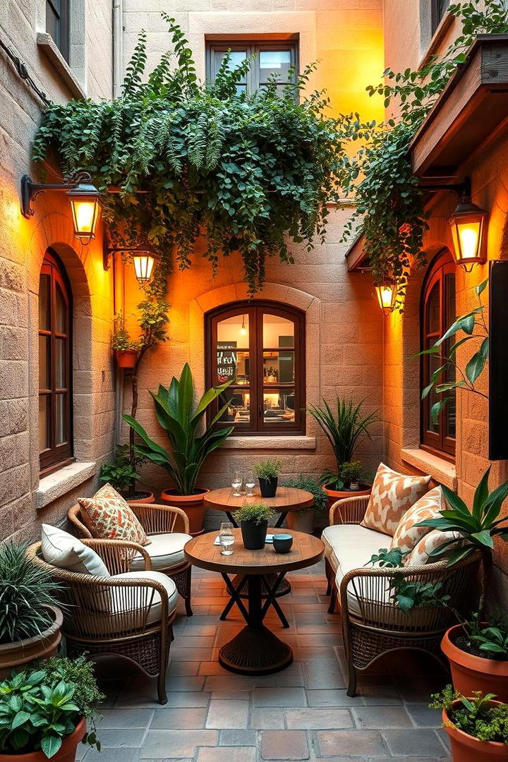 Cozy Bistro Garden Setting - 30 Mediterranean Garden Ideas