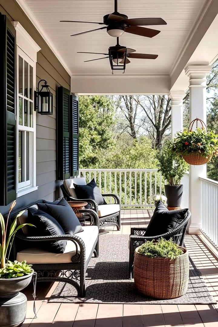 Cozy Black Outdoor Pillows - 30 Black Porch Ideas