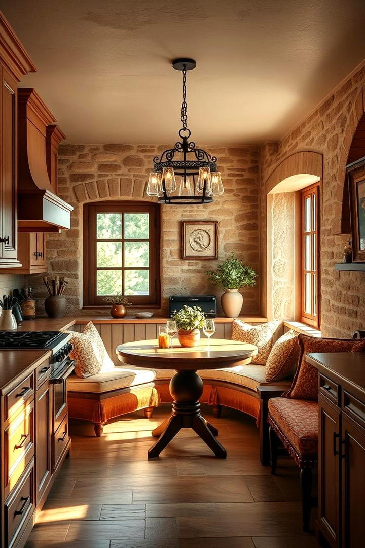 Cozy Breakfast Nook - 30 Tuscan Kitchen Design Ideas