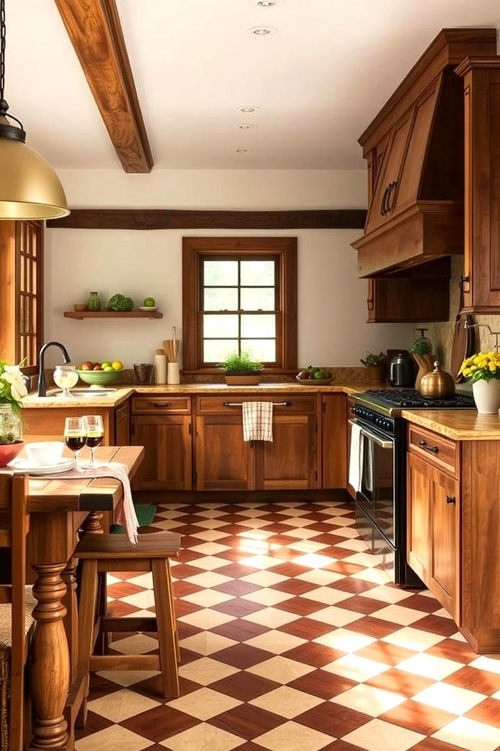 Cozy Country Kitchen - 30 Kitchens With Checkered Floors