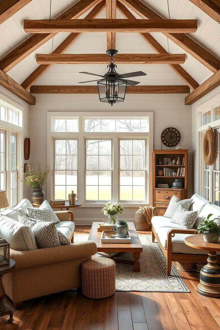 Cozy Country Sunroom - 30 Farmhouse Sunroom Ideas