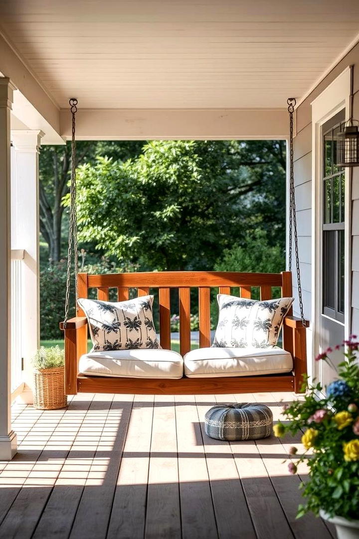 Cozy Farmhouse Swing Oasis - 30 Rustic Front Porch Ideas